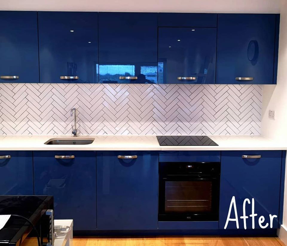 Kitchen Herringbone Tiling